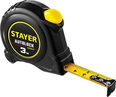 Рулетка 3м/16мм, автостоп, ABS корпус, быт. "AutoLock" (2-34126-03-16_z02) STAYER