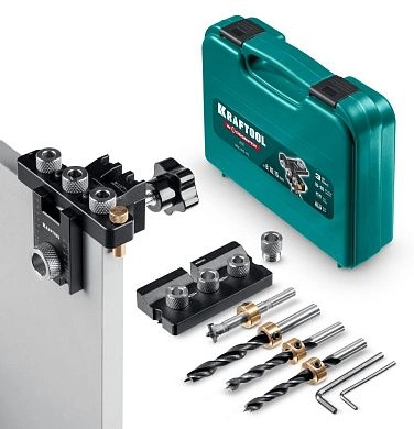 Кондуктор для эксцентриковых стяжек и шкантов "3-в-1""Woodsniper 101" (30072) KRAFTOOL