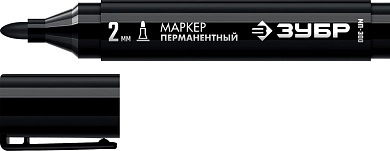 Маркер перм., черный, толщ. письма 2мм "МП-300" (06322-2) ЗУБР