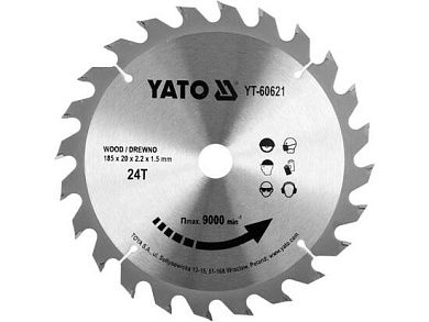 Диск пильный 185х20х24T по дереву (YT-60621) YATO