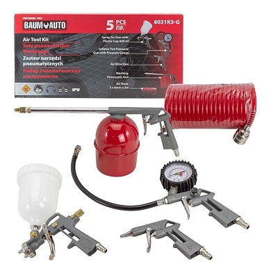 Набор пневмоинструмента, 5пр. (BM-8031K5-G) Baum Auto