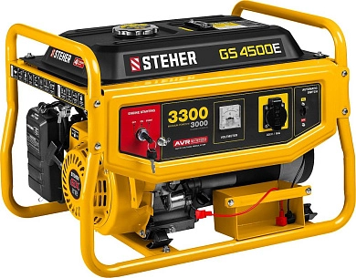 Генератор бензиновый с электростартером GS-4500Е, 3300 Вт STEHER