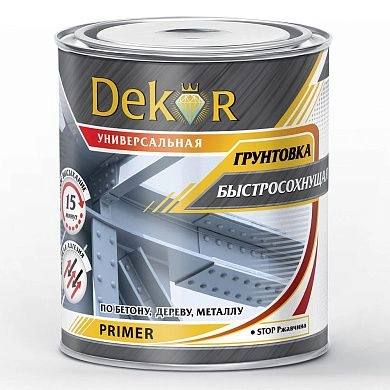 Грунтовка универсальная быстросохнущая "DEKOR" коричневая 1.9 кг