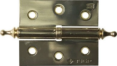 Петля дверная разъемная "ЭКСПЕРТ", 1 подшипник, цвет латунь (PB), правая, с крепежом, 75х63х2,5мм, 2 шт (37605-075-1R) ЗУБР