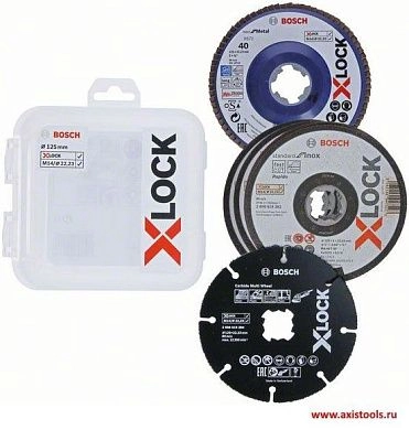Набор кругов X-LOCK 125мм, 5шт. (3 отр., 1 лепест., 1 тв.спл.) (2 608 619 374) BOSCH