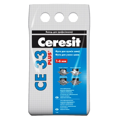 Фуга цементная CE 33 Plus CERESIT (внутр.; 1-6 мм) натура (41), 2 кг