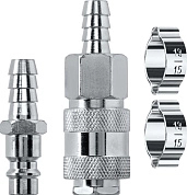 Штуцер елочка, рапид муфт +рапид штуцер-штуцер елочк-10мм, обжимные хом+10мм (06599-10-H) KRAFTOOL