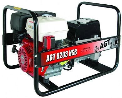Генератор бензиновый AGT 8203 HSB (8,0/5,0кВт; 400/230В; HONDA GX390)