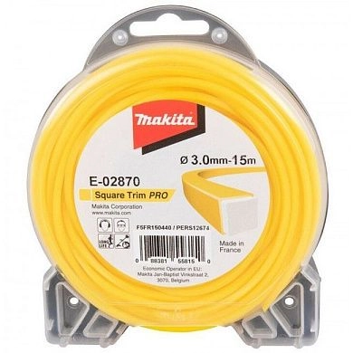 Леска триммерная 3 мм х 15 м (квадратная / усиленная) (E-02870) MAKITA