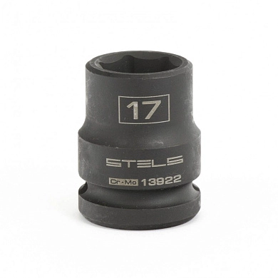 Головка ударная шестигранная, 17 мм, 1/2", CrMo (13922) STELS