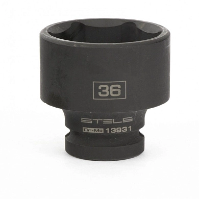 Головка ударная шестигранная, 36 мм, 1/2", CrMo (13931) STELS