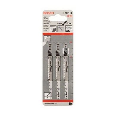 Пилка лобзиковая T 101 D, HCS, дерево, 3шт. (2 608 630 558) BOSCH