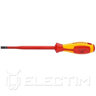 Отвертка " - ", SL4.0x0.8 Slim диэл., длина стержня 100мм, 202мм (982040SL) KNIPEX