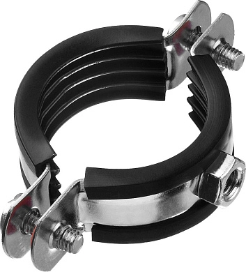 Хомут трубный с гайкой, 1 1/4", 8шт. оцинк., (37850-40-45) ЗУБР