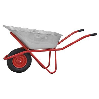 Тачка строительная BRADO 125 PROFI (до 125л, до 280кг, 1x4.00-8, пневмо, ось 16*100), BRADO