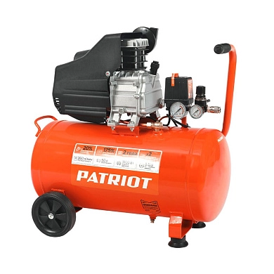 Компрессор воздушный EURO 50-260 (1,8 кВт 260 л/мин 220В 8бар 1 порш. 50л) PATRIOT / OPTIMA