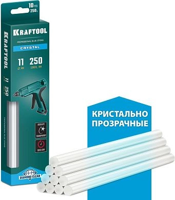 Стержни для клеевых пистолетов, кристально прозрачные, 11х250мм, 10шт. Cristal  (06846-10) KRAFTOOL