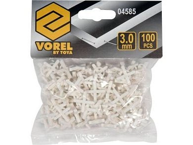 Крестики для плитки с ограничителем 3.0мм (100шт.)(04585) VOREL