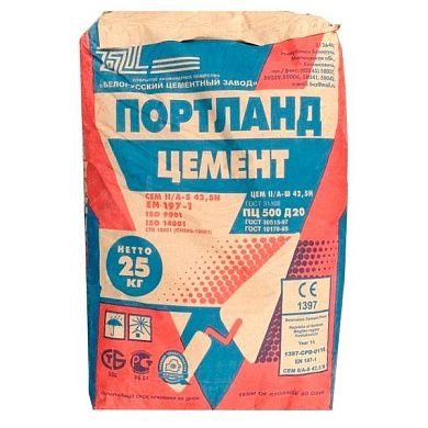 Портландцемент ЦЕМ  II/А-П(Ш)42,5Н, Д20, меш. по 25 кг.