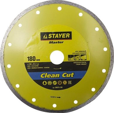 Круг алмазный cплошной 180х22,23мм CERAMIC 22 (36675-180_z01) STAYER