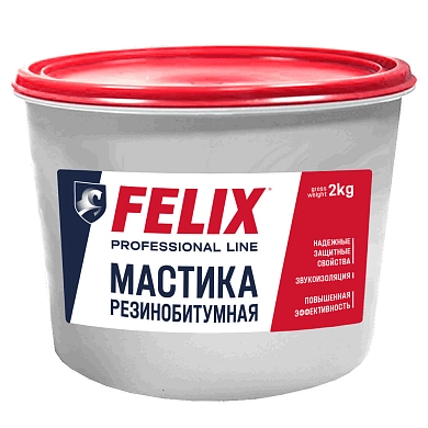 Мастика антикоррозионная резинобитумная, в п/э ведре, 2кг (411040081) FELIX