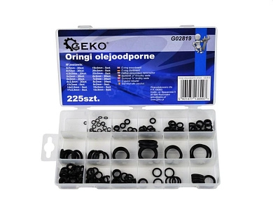 Кольца уплотнительные резиновые маслобензостойкие, 225пр. (G02819) GEKO