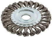 Щетка дисковая (коса) d=125х22мм, нерж. провол. INOX (F_38831) FIT