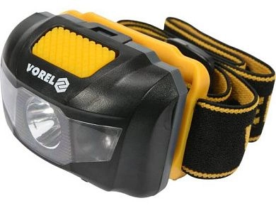 Фонарик налобный (1+2LED, 100lm, 1.5V, 3хААА) (88675) VOREL