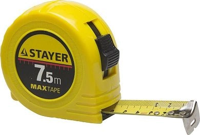 Рулетка 7.5м / 25мм в ударопрочном корпусе из ABS "MaxTape" (34014-07-25) STAYER