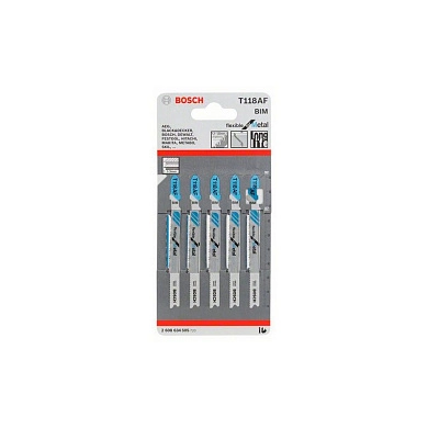 Пилка лобзиковая T 118 AF Flexible for Metal, 5шт. (2 608 634 505) BOSCH