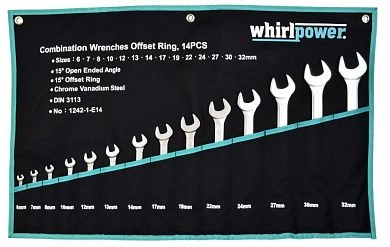 Набор ключей комбинированных 6-32мм, 14пр., Cr-V (1242-1-E14) WHIRLPOWER