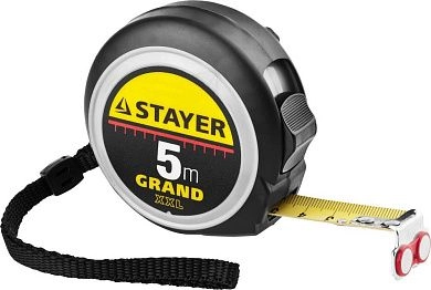 Рулетка 5м / 19мм с двухсторонней шкалой "GRAND" (3411-05-19) STAYER