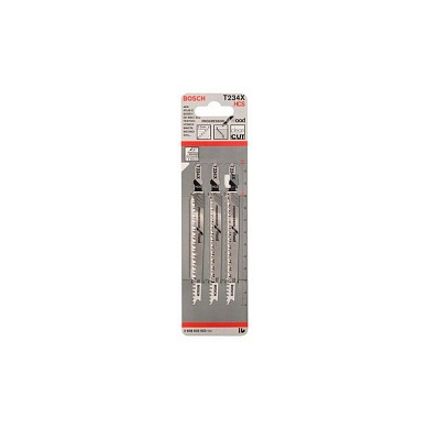 Пилка для лобзика 3шт. T 234 X, HCS, (2.608.633.523) BOSCH