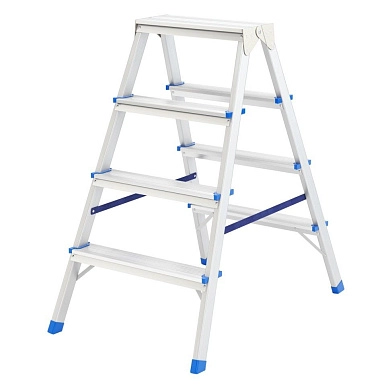 Лестница-стремянка алюмин. двустор., 4 ступ, 855мм, слож.940х465х160мм, (97924) СИБРТЕХ