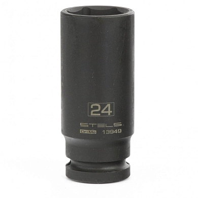 Головка ударная удлиненная шестигранная, 24 мм, 1/2", CrMo (13949) STELS