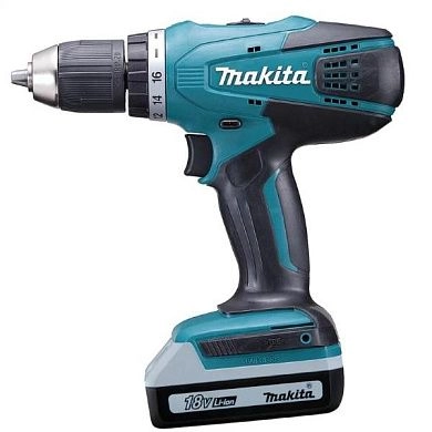 Дрель-шуруповерт аккум. DF 457 DWE (18.0 В, 2 акк. х 1.5 А/ч Li-Ion, 42 Нм, чем.) MAKITA