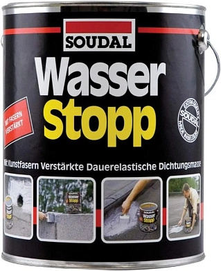Мастика гидроизоляционная кровельная  Wasserstop 750 г, SOUDAL