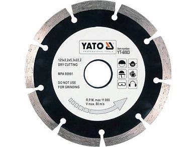 Круг алмазный сегм. 125x2.0х8х22.23 мм Универсал (YT-6003) YATO