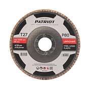 Круг лепестковый 125х22.23 мм для металла, нерж. стали, цирконий, Р80, тип КЛТ1 PATRIOT / EXPERT