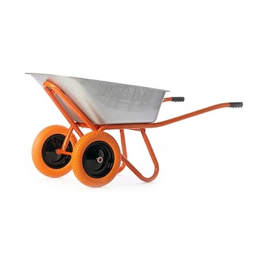 Тачка строительная 130л. (2 литых PU колеса, ось 20/80мм)