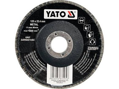Круг лепестковый 125х22.23 мм, выпуклый Р36 (YT-83291) YATO