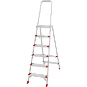 Лестница-стремянка алюм. с дугой и складн. площадкой NV3137 (6 ступ. 131/198см, 8.4кг) Новая высота