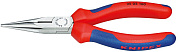 Длинногубцы с реж. кромк., полукруглые прямые губки, 160мм, 2-комп. рукоятки (2502160) KNIPEX