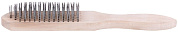 Щетка проволочная стальная, дерев. ручка, 6 рядов (F_38406) КУРС