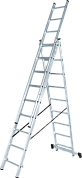 Лестница алюминиевая 3-х секц. NV1230 (6 ступ. 162/370см, 7.3кг) Новая Высота